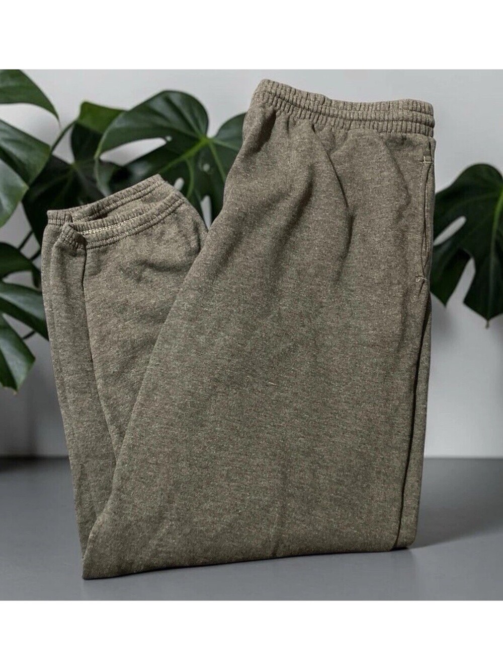 Mens Fruit of the Loom Gray Pullon Cotton Blend Jogging Pants Sz XL